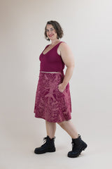 A-Line Swing Skirt with Pockets – Organic Cotton Self Care Print
