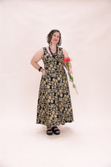 Flow Dress Stretch Cotton - Straw Flannel Flower