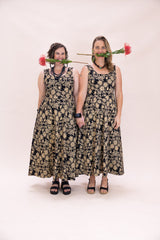 Flow Dress Stretch Cotton - Straw Flannel Flower