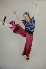 Desert Rose Japanese Cotton Wide-Leg Sidewalk Pants