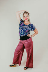 Desert Rose Japanese Cotton Wide-Leg Sidewalk Pants