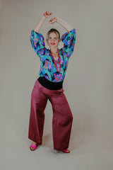Desert Rose Japanese Cotton Wide-Leg Sidewalk Pants