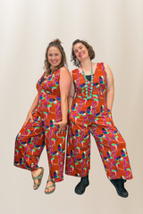 Pull On Stretch Jumpsuit - Nasturtium Rust