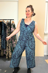 Pull On Stretch Jumpsuit - Kelp Garden