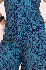 Pull On Stretch Jumpsuit - Kelp Garden