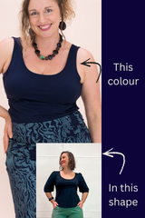 Stretch Ash Top – Organic Cotton Navy