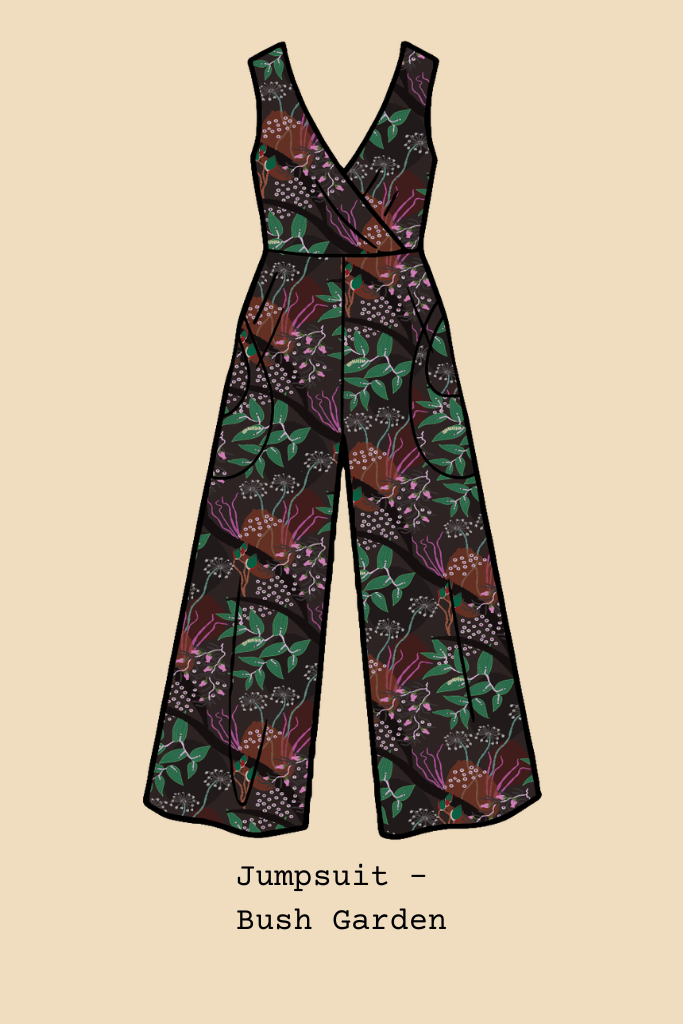 Pull On Stretch Jumpsuit - Storyline Prints