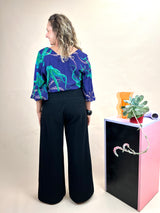 Sidewalk Pants - Black Linen/Viscose (14)