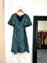 Stretch Wrap Dress - Kelp Garden