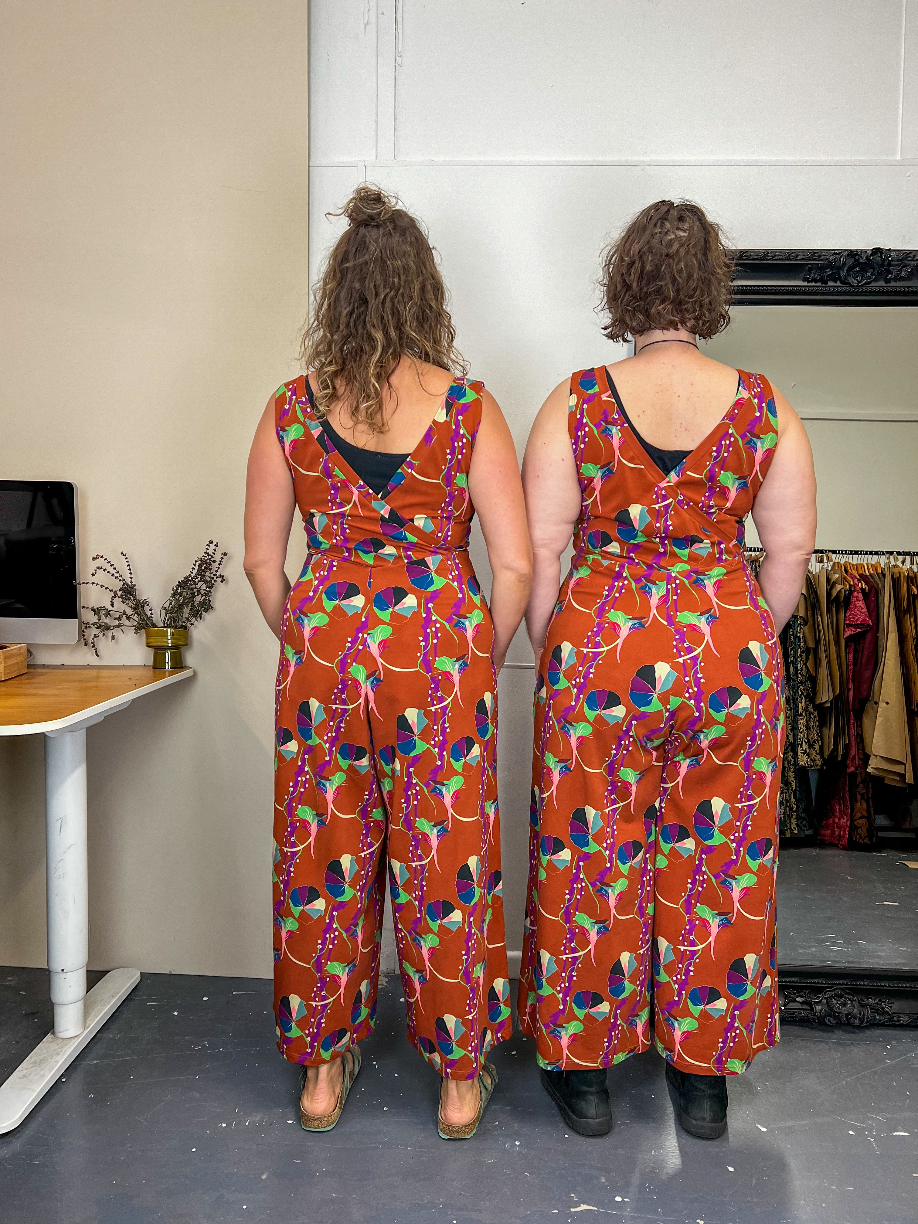 Pull On Stretch Jumpsuit - Nasturtium Rust