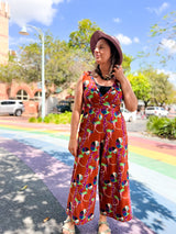 Pull On Stretch Jumpsuit - Nasturtium Rust