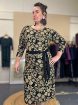 Ziggy Dress Stretch Cotton - Straw Flannel Flower