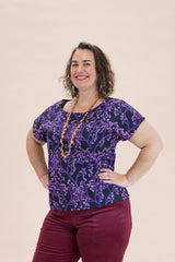 Women’s Boxy Organic Cotton Top – Gothic Garden Print Breeze Top