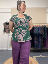 Purple Japanese Cotton Wide-Leg Sidewalk Pants