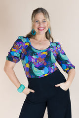 Ash Top - Dark Coral Garden