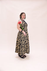Flow Dress Stretch Cotton - Straw Flannel Flower