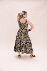 Flow Dress Stretch Cotton - Straw Flannel Flower