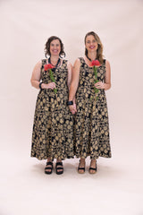 Flow Dress Stretch Cotton - Straw Flannel Flower