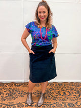 Gahnia Skirt Black Stretch Corduroy