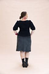 Women’s A-Line Stretch Corduroy Skirt – Smoke Gahnia