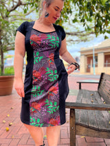 Ginger Stretch Panel Dress - Bush Garden