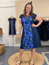 Ginger Stretch Panel Dress - Hello Cutie Blue