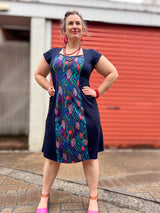 Ginger Stretch Panel Dress - The Thick of It Blue