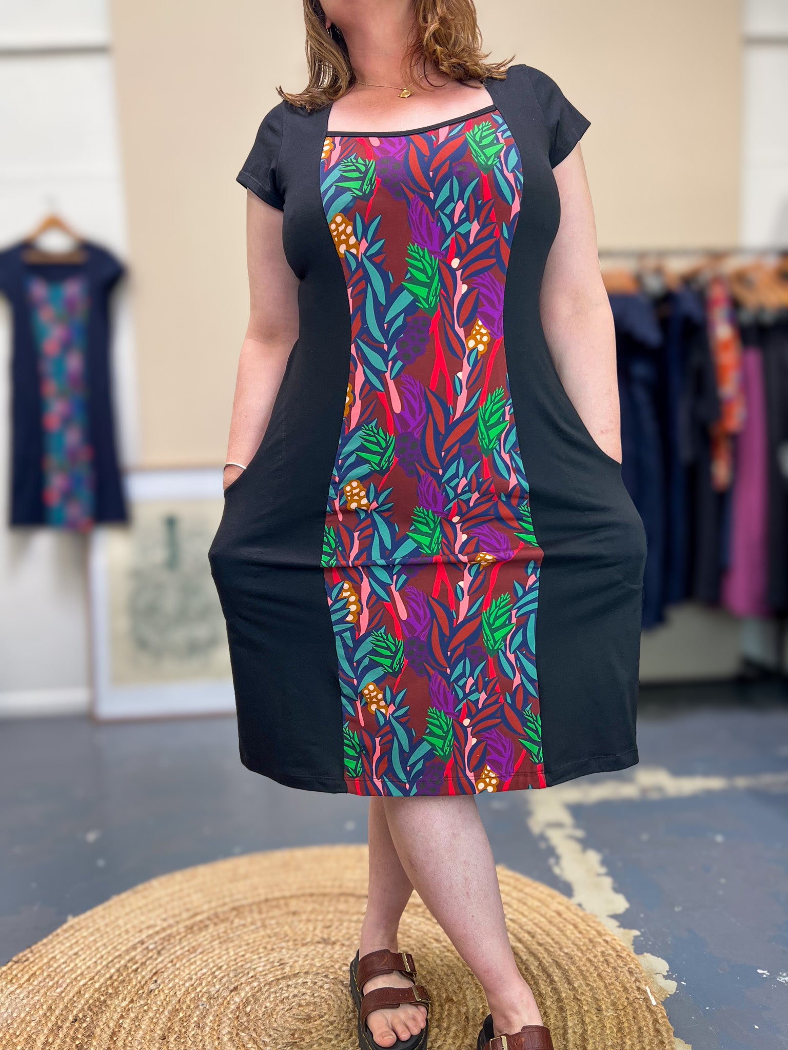 Ginger Stretch Panel Dress - The Thick of It Red