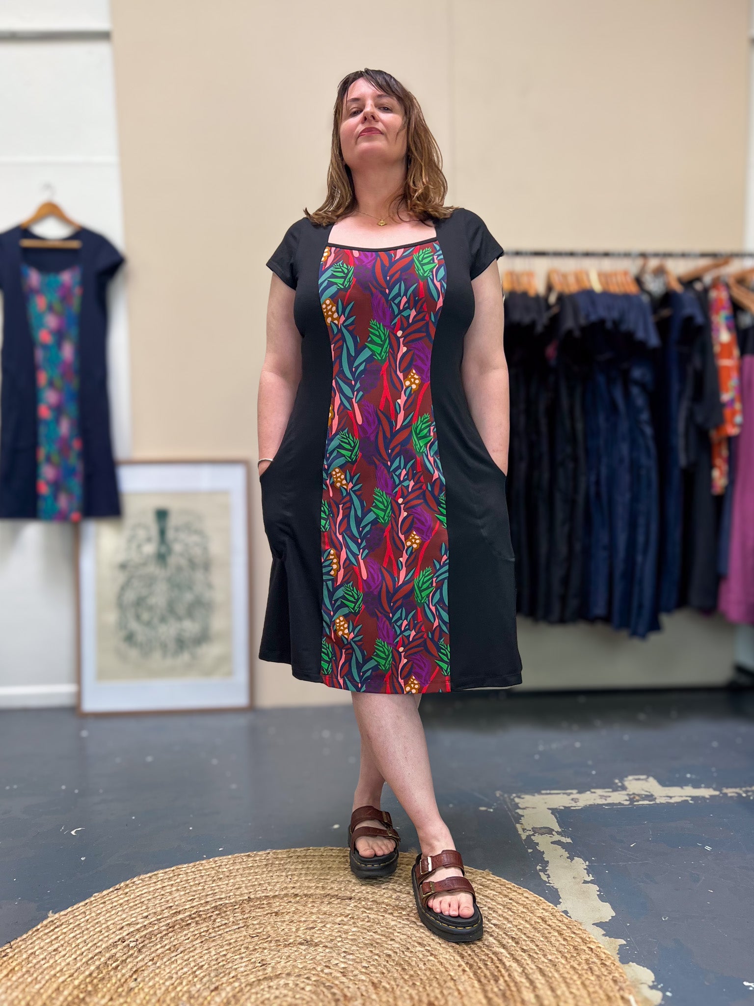Ginger Stretch Panel Dress - The Thick of It Red