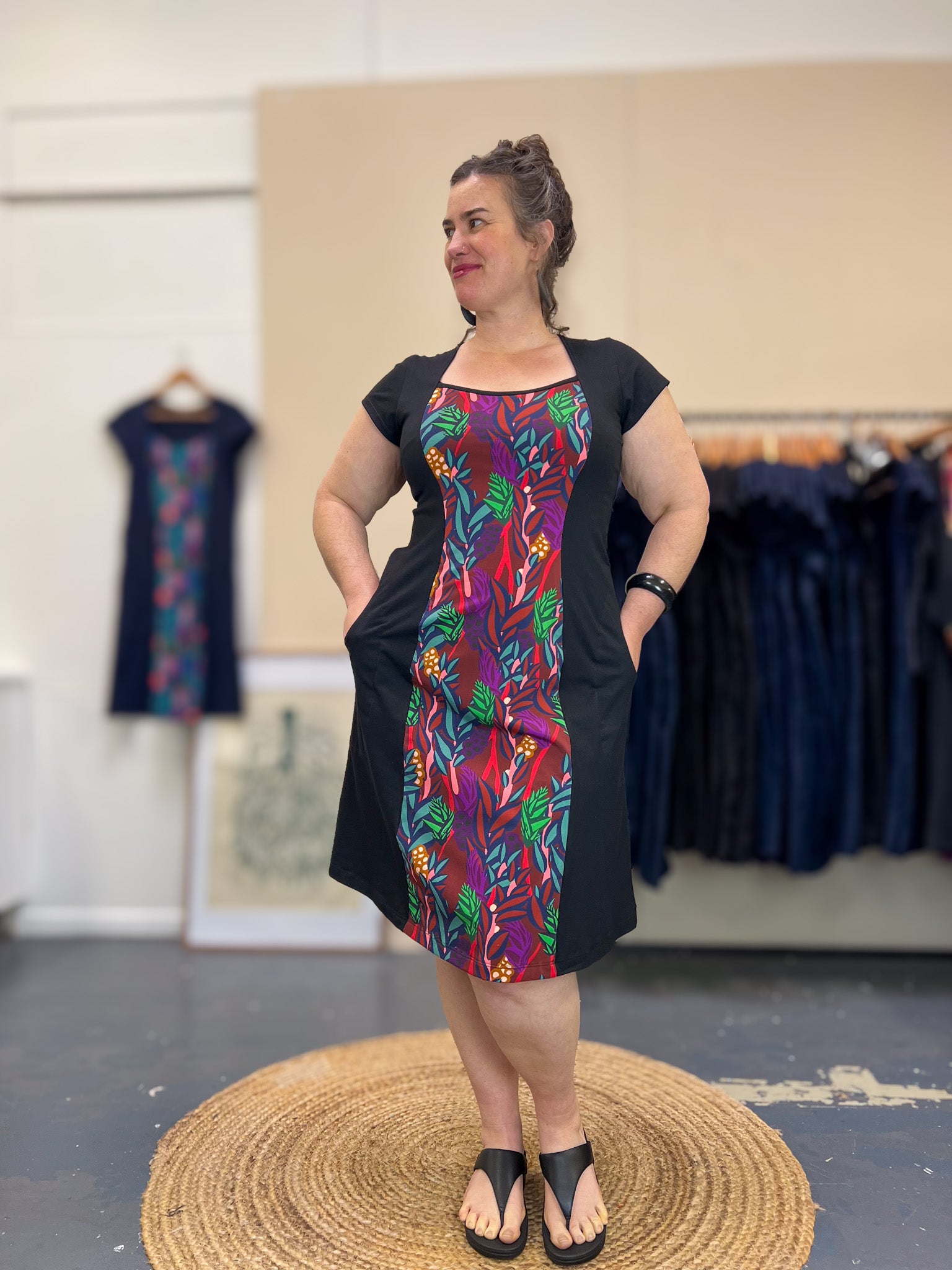 Ginger Stretch Panel Dress - The Thick of It Red