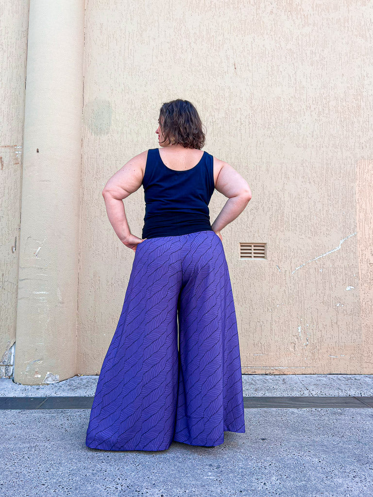 Glide Pants - Purple Wave Bamboo (size 16)