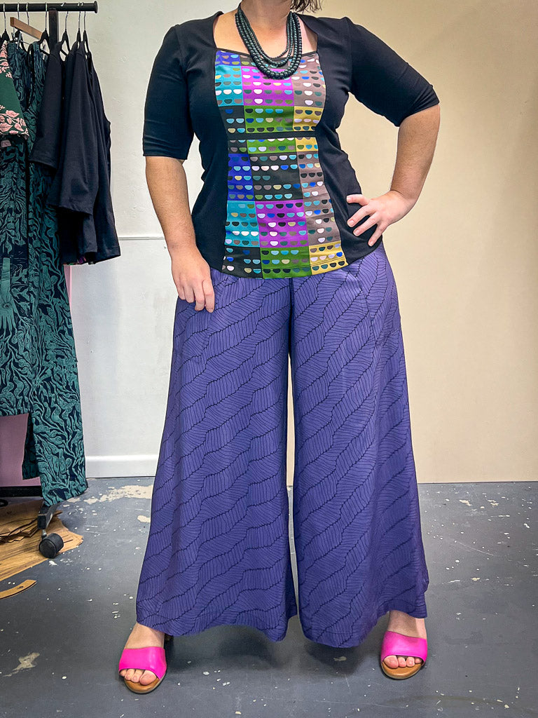 Glide Pants - Purple Wave Bamboo (size 16)