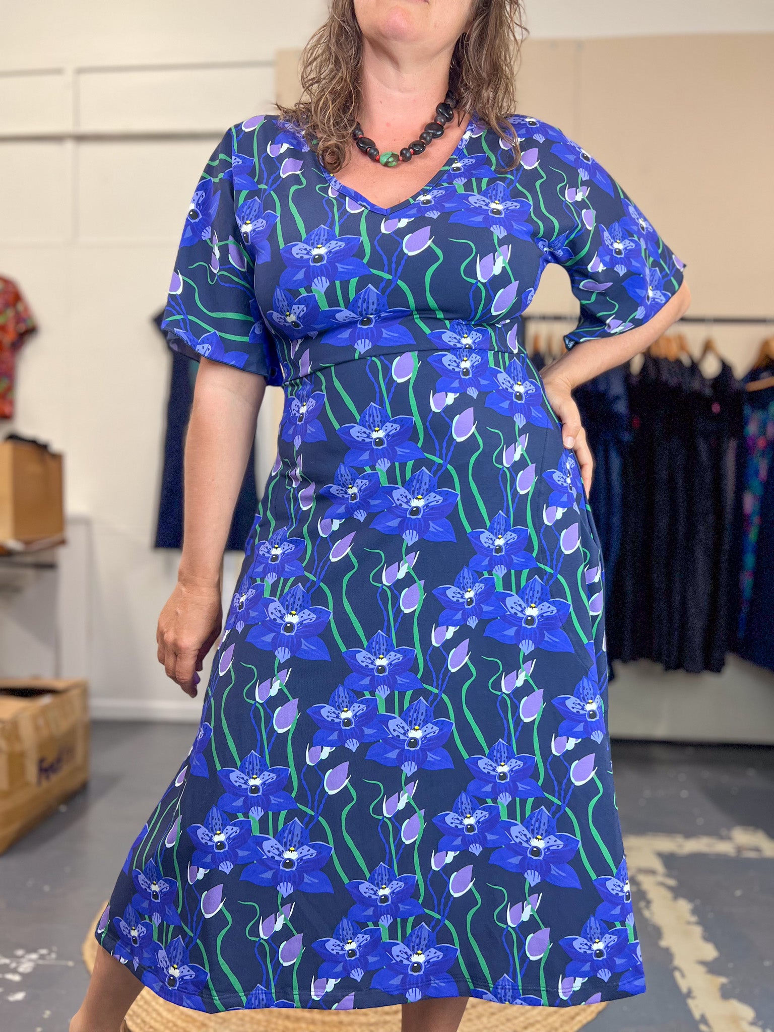 Henna Dress - Hello Cutie Blue