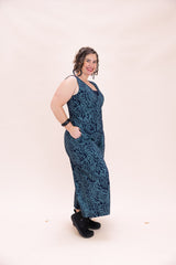 Pull On Stretch Jumpsuit - Kelp Garden