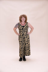 Pull On Stretch Jumpsuit - Straw Flannel Flower