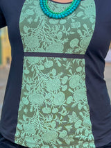 Windowpane Top 3/4 Sleeve - Marigold Connection