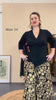 Crossover Top Black - 3/4 Sleeve