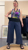 Navy Linen Cropped Verge Pants (12,18,20)