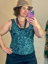 Organic Stretch Tank - Kelp Garden