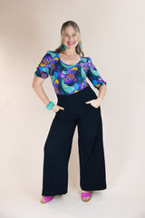 Women’s Black Linen Wide-Leg Sidewalk Pants – Ethical Everyday Comfort