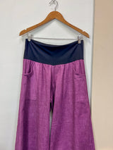 Purple Japanese Cotton Wide-Leg Sidewalk Pants