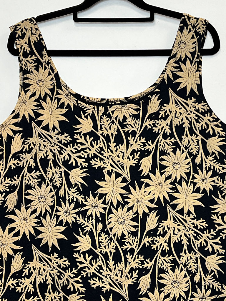 Organic Stretch Tank - Straw Flannel Flower