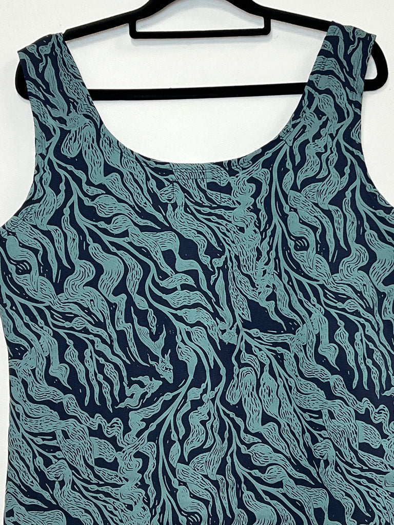 Organic Stretch Tank - Kelp Garden