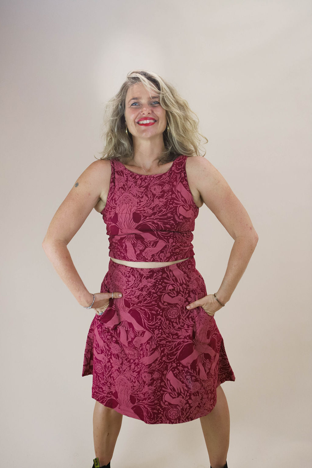 A-Line Swing Skirt with Pockets – Organic Cotton Self Care Print