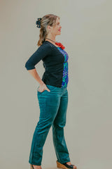 Rugged Wanderer Pants - Teal Stretch Corduroy