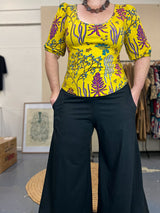 Wide Leg Pants Black - Stretch Organic Cotton
