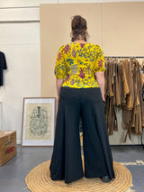 Wide Leg Pants Black - Stretch Organic Cotton