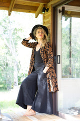 Wide Leg Pants Black - Stretch Organic Cotton