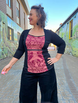 Windowpane Top 3/4 Sleeve - Self Care