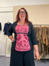 Windowpane Top 3/4 Sleeve - Self Care